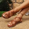 Fashion 2025 New Women Flat Sandals  Non Slip Rubber Soles Daily Ladies Sandals Lightweight Roman Strap Shoes Women Sandalias De Mujer