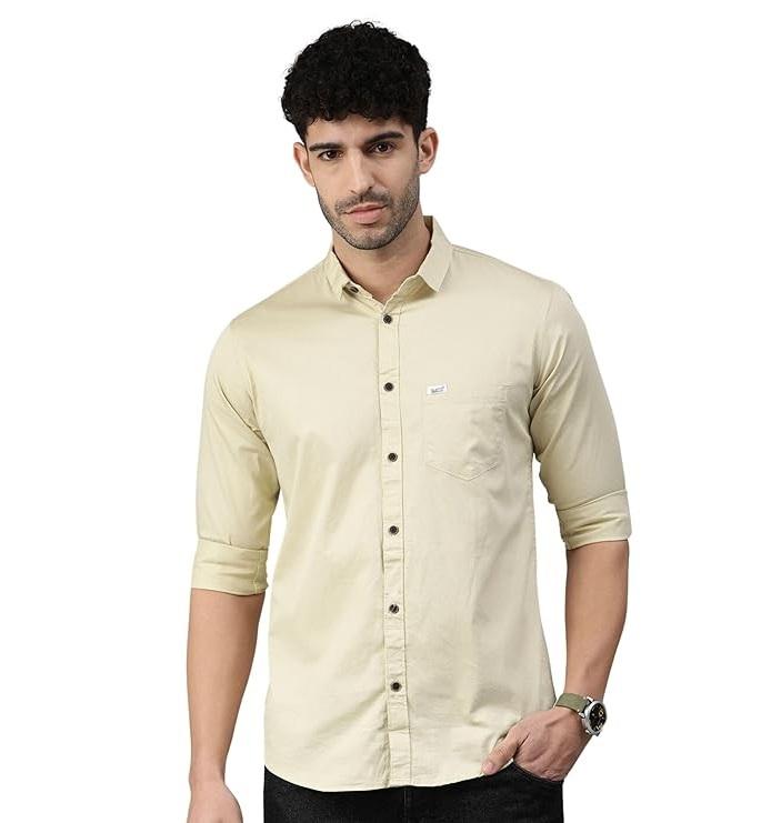 

Man Men Classic Slim Fit Pure Cotton Casual Shirt 3XL бежевий