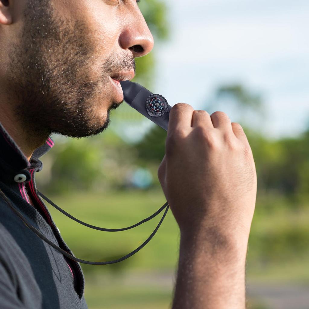 Outdoor Portable 7in1 Survival Whistle With Compass Survival Whistles With Light Safety Gear Safety Emergency Survival Tools