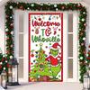 Vánoční potah na dveře Dekorativní závěsná látka Zelený potah na dveře Vánoční dveřní závěs Novoroční tapiserie Potah na dveře Pozadí