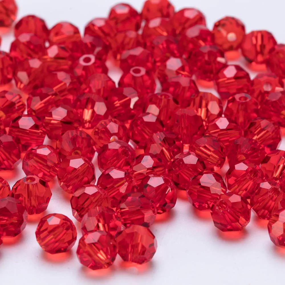 3 4 6 8mm AB color Round Crystal Beads Faceted Transparent Glass Bead Loose Spacer Bead for Jewerly Making DIY Bracelet Necklace