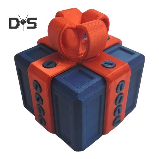 3D Printed Annoying Gift Box with Screws Colorful Square Puzzle Present Box Assembly Disassembly Toy Home Office Bookshelf Desktop Decoration Ornament