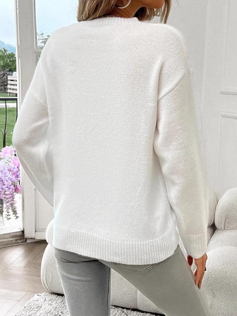 2025 Autumn/Winter Cross-Border Women's Loose Knit Sweater for Easter & Independence Day