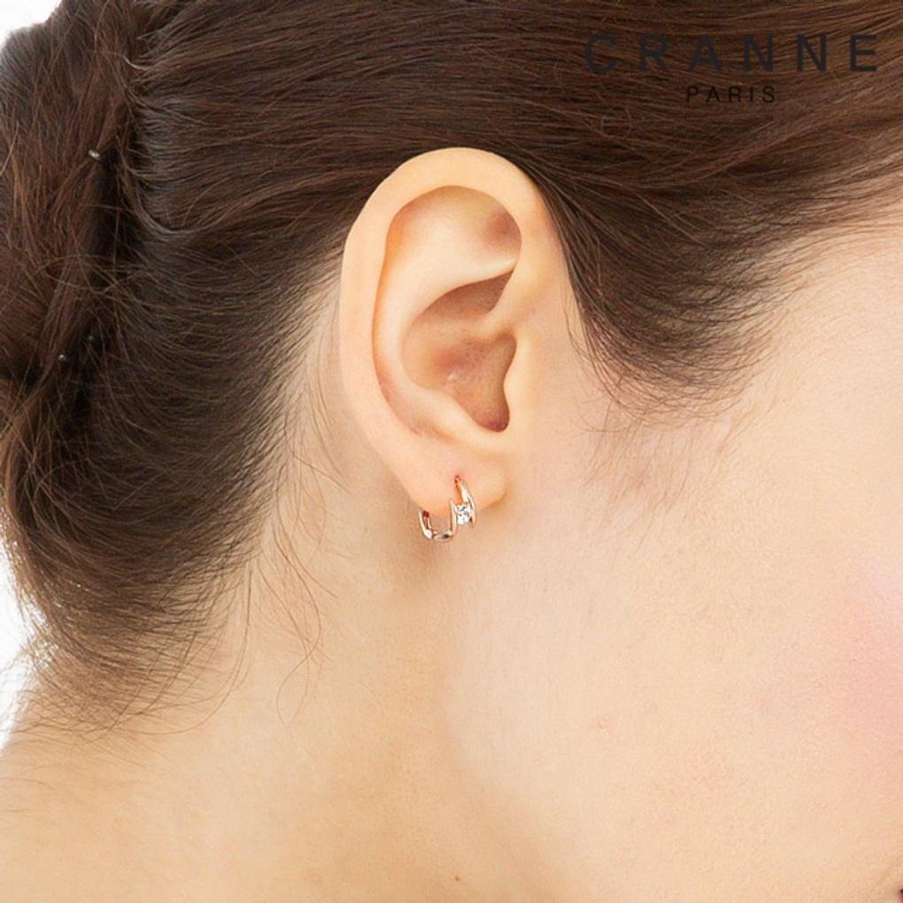 14K Line One-Touch Earrings C24EG175