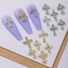 30 Pcs Gold and Silver Punk Wind Vintage Cross Nail Decoration, Alloy Rhinestone, Y2k Metal Style DIY Styling Decoration