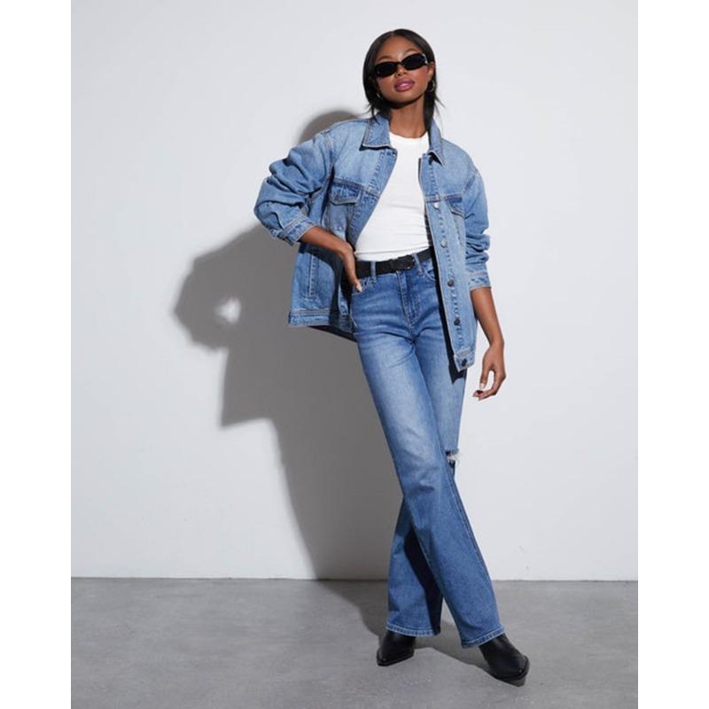 Spring and Autumn Women's Plus Size Denim Jacket Casual Loose Jacket