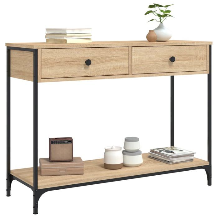 VidaXL Console Table Sonoma Oak 100x34.5x75 Cm Engineered Wood 834171