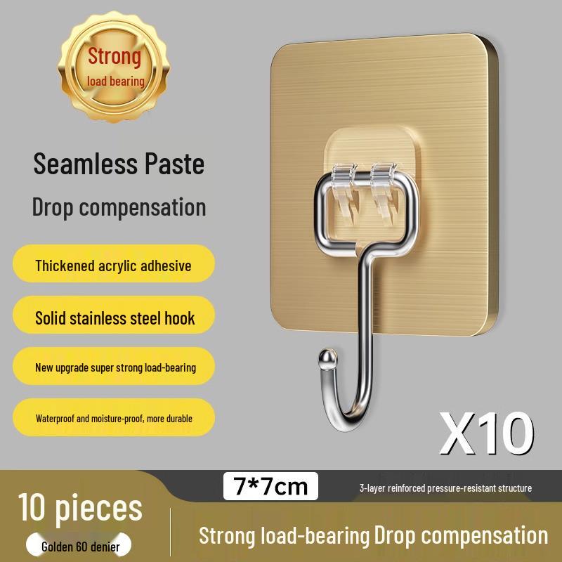 Transparent Strong Adhesive No-Drill Wall Hooks - No-Trace, Load-Bearing, Kitchen Sticky Hooks