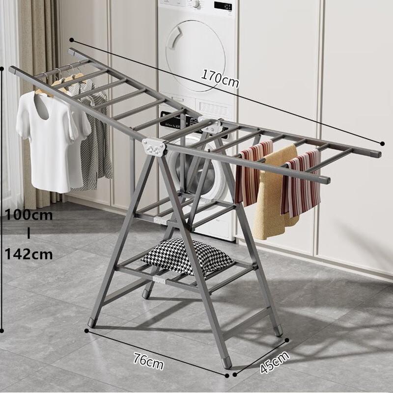Zunwei Foldable Thickened Carbon Steel Multi-Tier Clothes Drying Rack