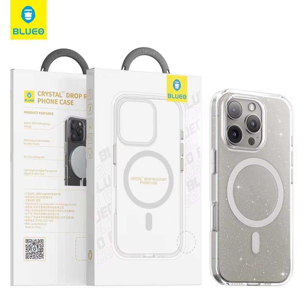 Blueo Crystal Pro For iPhone 16 Pro Max Case anti -yellowing Drop Resistance Magnetic transparent Case For iPhone 16 Pro Cover PC&For iPhone 16 Pro