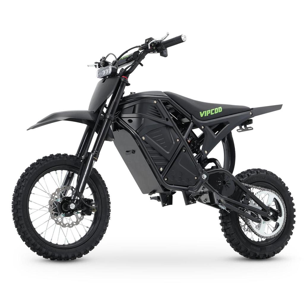 Moto da cross elettrica VIPCOO H3, Batteria rimovibile 48V 23Ah, Pneumatici ad aria Off-Road 14"/12"