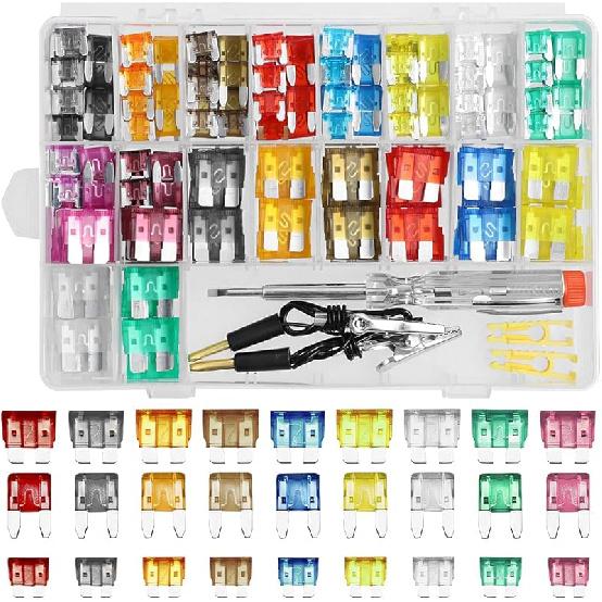 Mandark 306PCS Car Fuses Assortment Kit, Mixed Vehicle Blade Fuses - Standard & Mini & Low Profile Mini Fuse (2A 5A 7.5A 10A 15A 20A 25A 30A