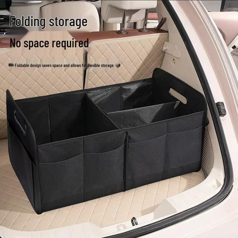 Multifunctional Foldable Oxford Cloth Car Trunk Storage Box with Handles