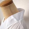 [Stylish Kimono Iroha] T-shirt and Half-Length Undergarment for Women, White, with Collar, 100% Cotton (LL)