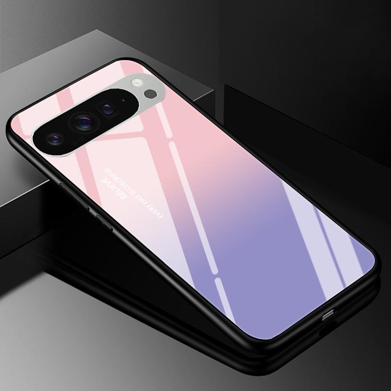 Tempered Glass Phone Case For Google Pixel 9 Pro XL 9A 9 8A 8 Pro 7 Pro 7A Luxury Hard Back Bumper Cover Pixel8 7Pro 9pro Capa