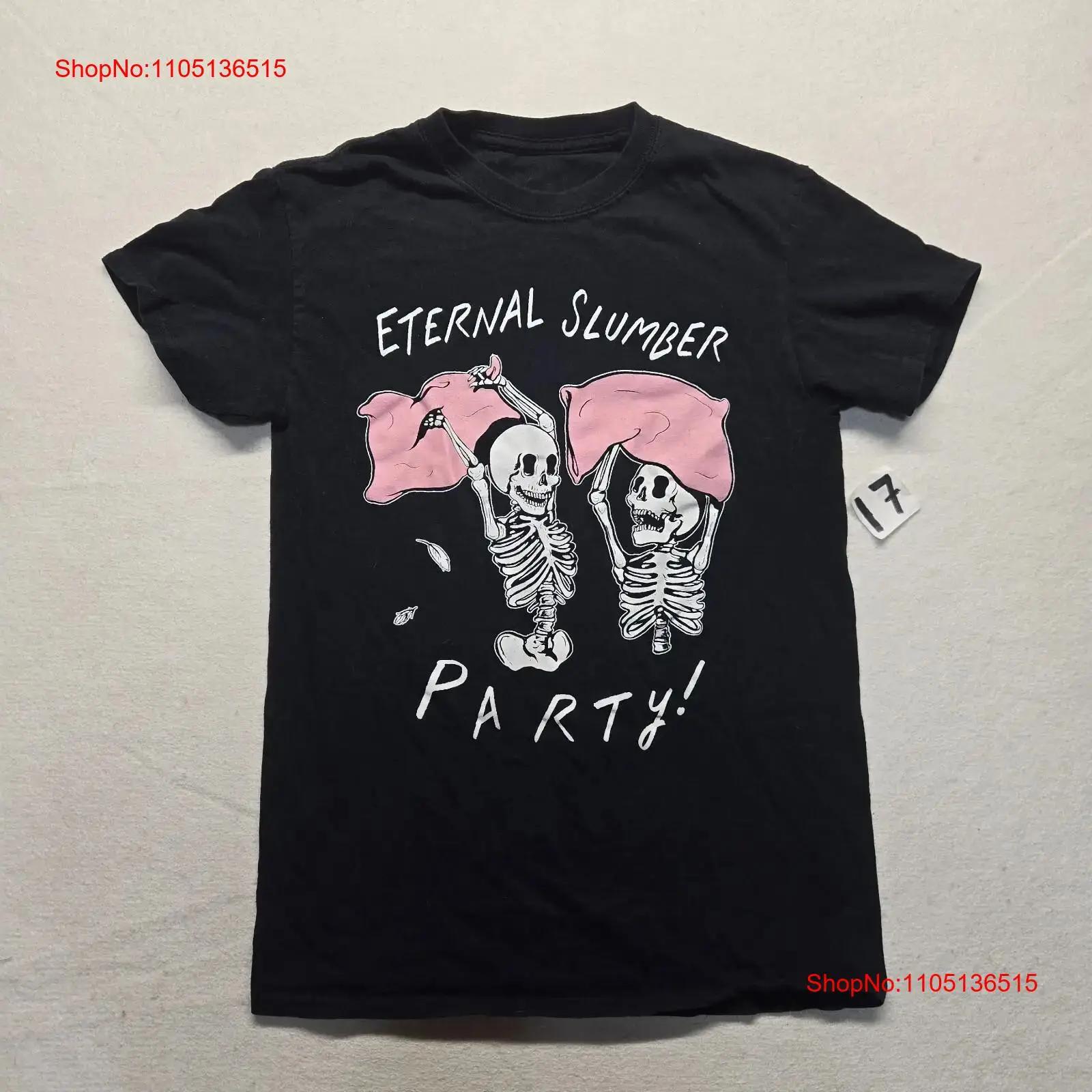 

Eternal Slumber Party Black Skeletons T Shirt Cotton Halloween S Small vintage Washed homme Unisex designer clothes Versatile 5XL різнокольоровий