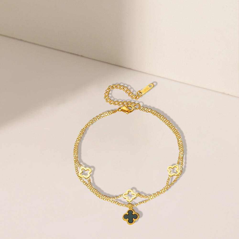 2025 Women's Titanium Steel Anklet – Light Luxury, 18K Gold-Plated, Fade-Resistant