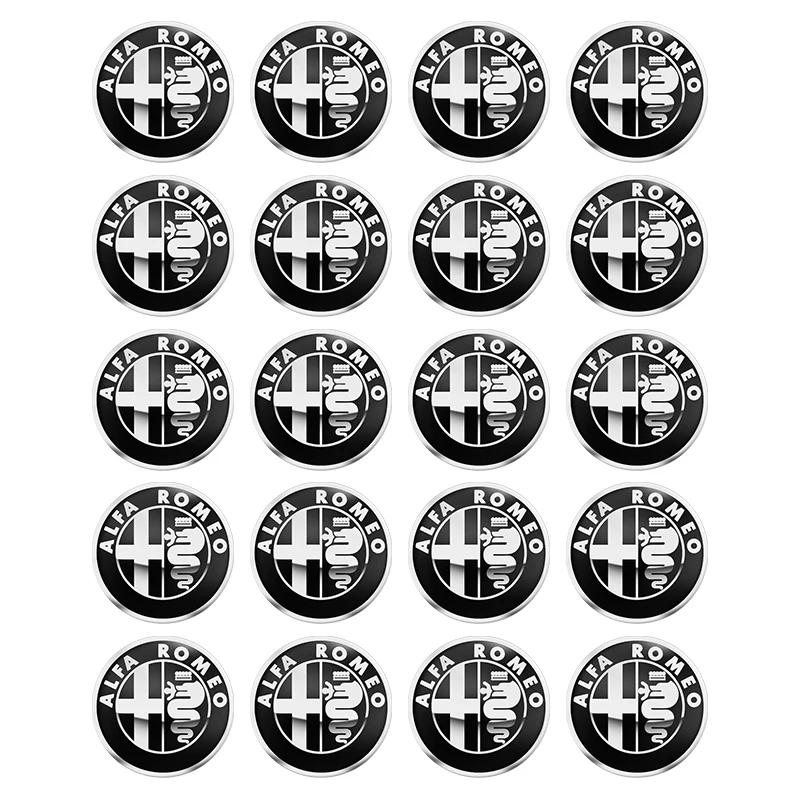 For Alfa Romeo Giulietta GT 159 147 156 Mito Brera Giulia F1 Stelvio Volante 11mm 14mm Aluminium Metal Car Key Emblem Sticker