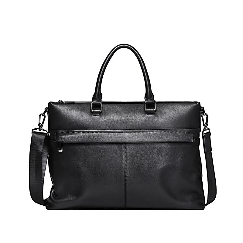 

SCHWARZETIENNE Men s Leather Business Briefcase 15.6 inch
