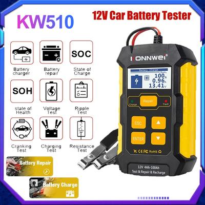 KONNWEI KW510 Car Charger 12V Battery Tester 5A Gel Battery Charger Power Bank Pulse AGM Wet Dry Lead Acid Auto Repair Tools
