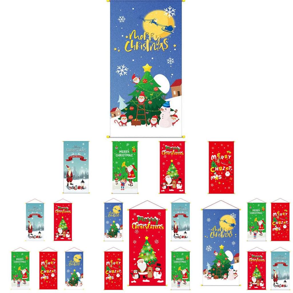 Christmas Hanging Merry Flag Decor Xmas Home Outdoor Party Window Decoration