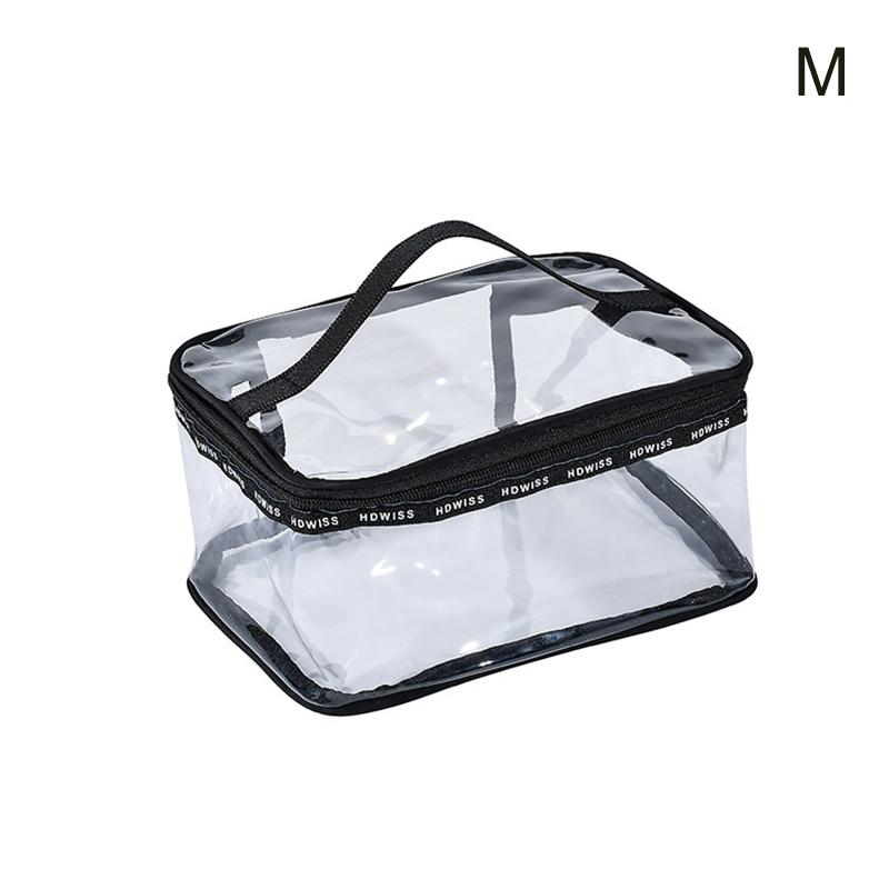 

1 шт., портативная сумка для мытья туалетных принадлежностей, сумка на молнии, универсальная прозрачная сумка из ПВХ для путешествий, космети... M
