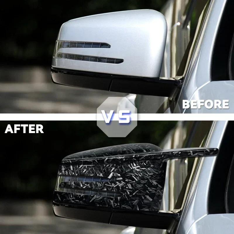 For Mercedes Benz C GLC S E Class W176 W246 W204 W212 W221 C117 X204 Sticking carbon Black Side Rearview Mirror Cover Caps