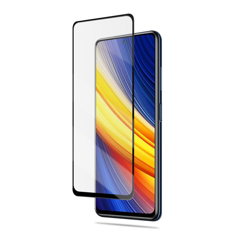 AMORUS Silk Printing HD Full Glue Full Coverage Tempered Glass Screen Protector for Xiaomi Poco X3 Pro