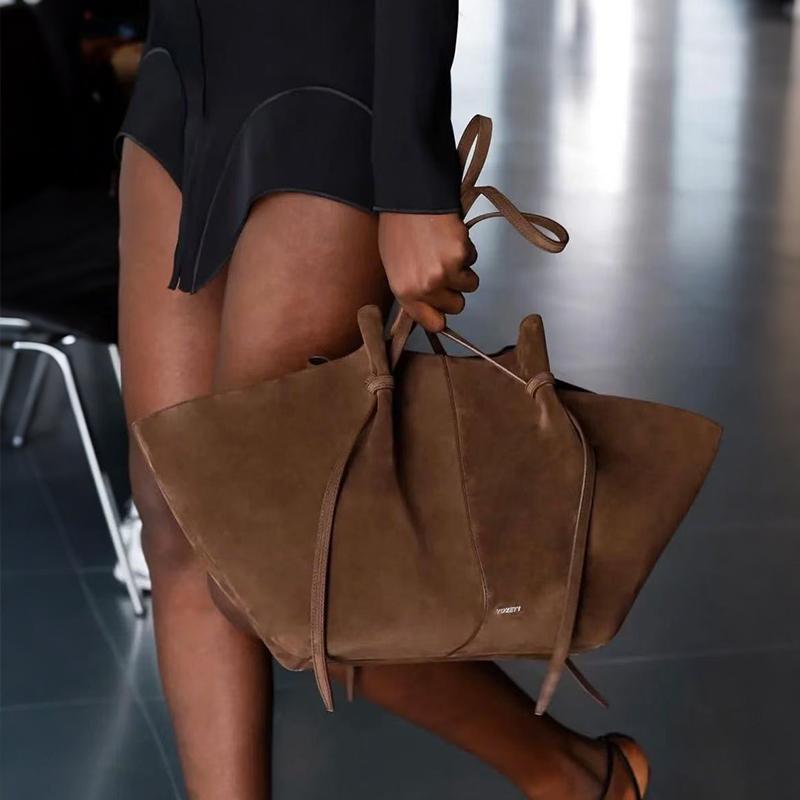 Bolso Tote de Cuero PU de Lujo para Mujer Bolso de Hombro de Gran Capacidad Bolso de Mano de Diseñador Bolso de Almacenamiento en Forma de Ala Bolsa de Compras Mate