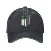 Shamrocks American Flag Saint Patricks Day Baseball Caps Distressed Denim Washed Snapback Hat for Unisex Women Golf Caps Hat