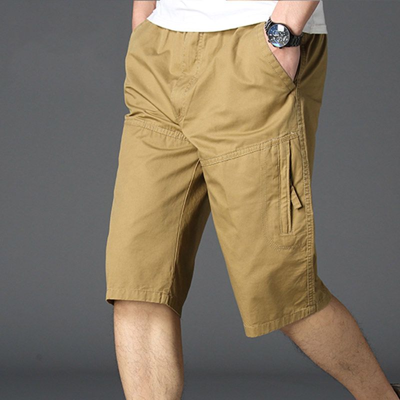 

Summer Shorts for Men s Trendy Outfits Loose Thin Pure Cotton Casual Seven-point XXXL зелений