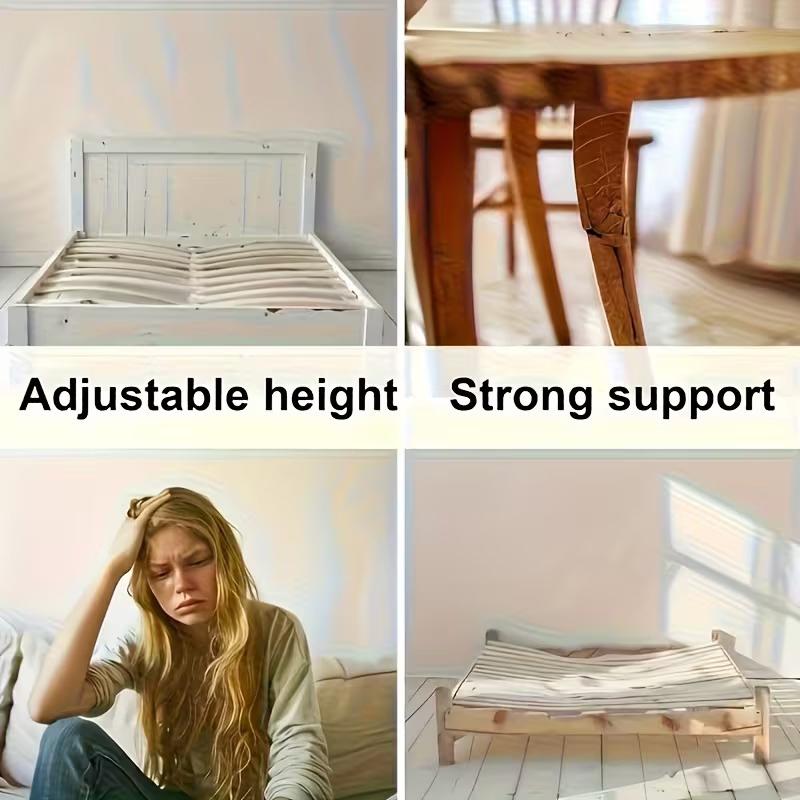 Heavy-Duty Adjustable Height Bed Frame Support Legs Furniture Support Columns Universal For Bed, Sofa, Cabinet, Dresser, Table