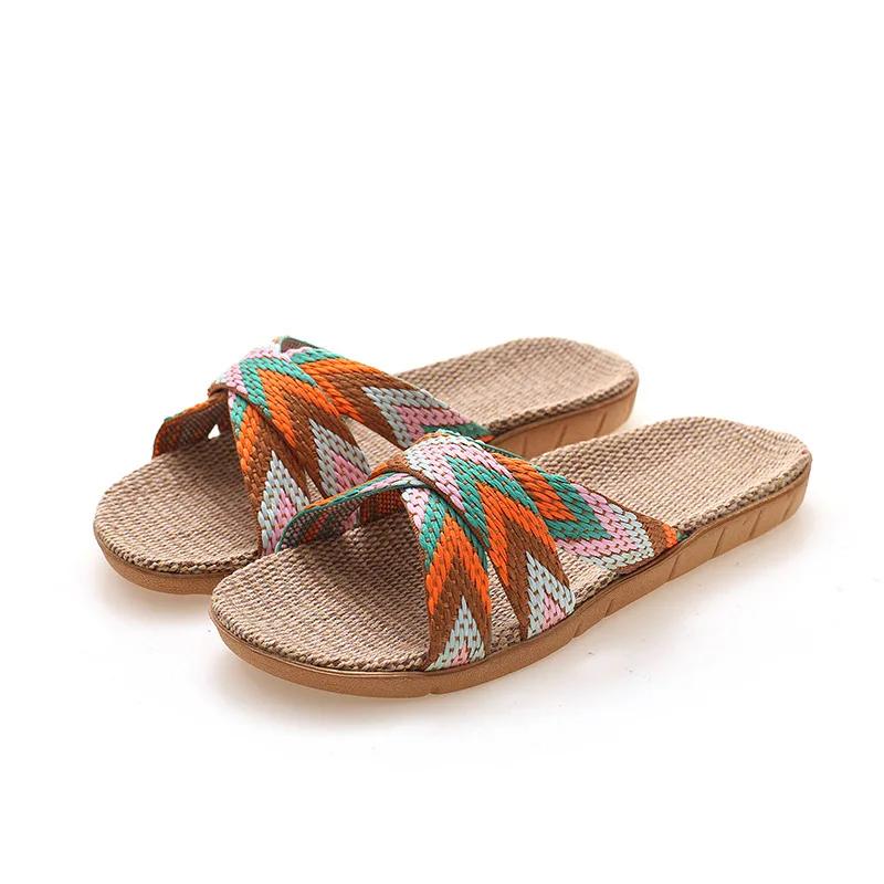 Summer Linen Women'S Slippers Flat Sandals Home Color EVA Lightweight Shoes For Women Casual Slippers 2025