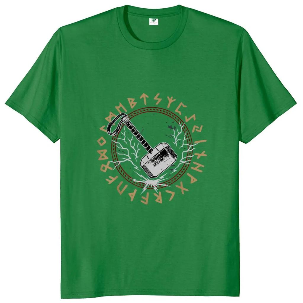 Thor Viking Hammer T Shirt Norse Mythology Design Novelty Tee Shirt 100% Cotton Short Sleeve Casual Homme Camiseta EU Size