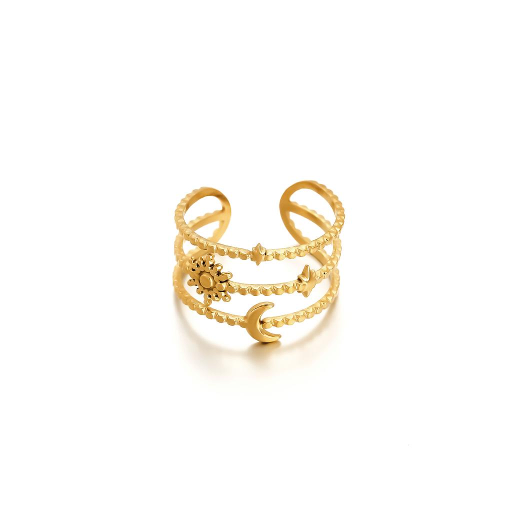 Anello da donna alla moda in 1 pezzo Anello da donna Anello in metallo Anello lucido Anello in metallo Regalo per le vacanze