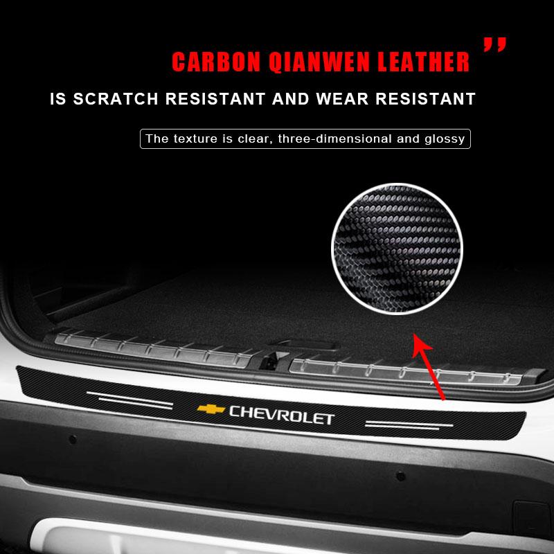 Carbon Fiber Car Rear Bumper Trunk Guard Protected Sticker for Chevrolet Malibu Captiva Cavalier Onix Aveo Silverado Chevy Tahoe