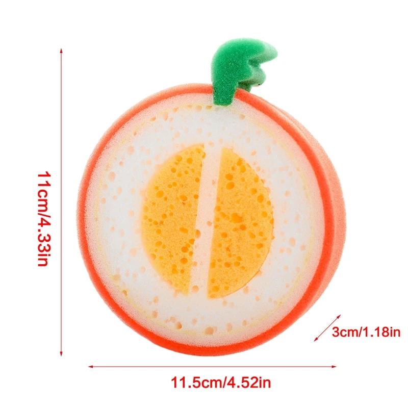 Cute Fruit Shaped Body Cleaning Sponge Cartoon Body Scrubber Bathroom Supplies Shower Brush Bath Tools for Kids Adult random 1pc