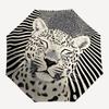 1pc Leopard Print Automatic Open/close Folding Compact Umbrella, 8-Rib Sturdy Canopy, Lightweight Portable, Everyday Use, Gift, Outdoor Umbrella, Trav