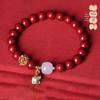 Genuine Purple Gold Sand Cinnabar Bracelet for Women - Year of Birth Gift with Fu Card
