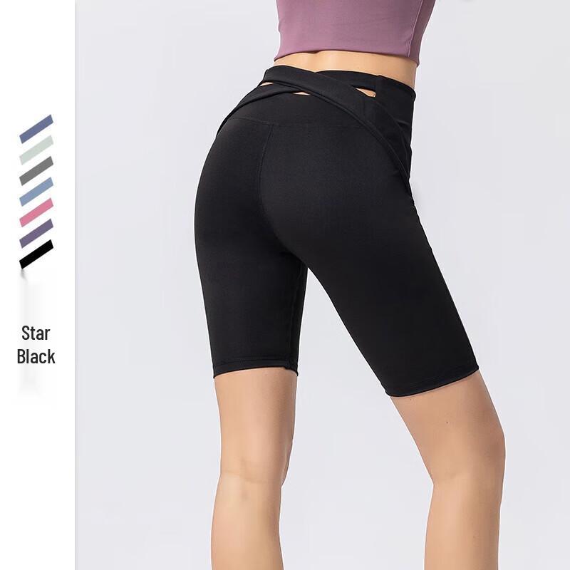 WEZHO Women s Back-Cross Yoga & Running Shorts