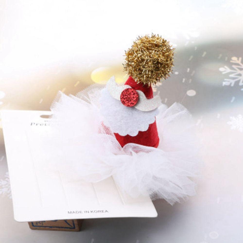Zinc Zinc Alloy Bow Korean Style Headwear Christmas Hat Hairpin Christmas Hair Clip Kids Hair Accessories