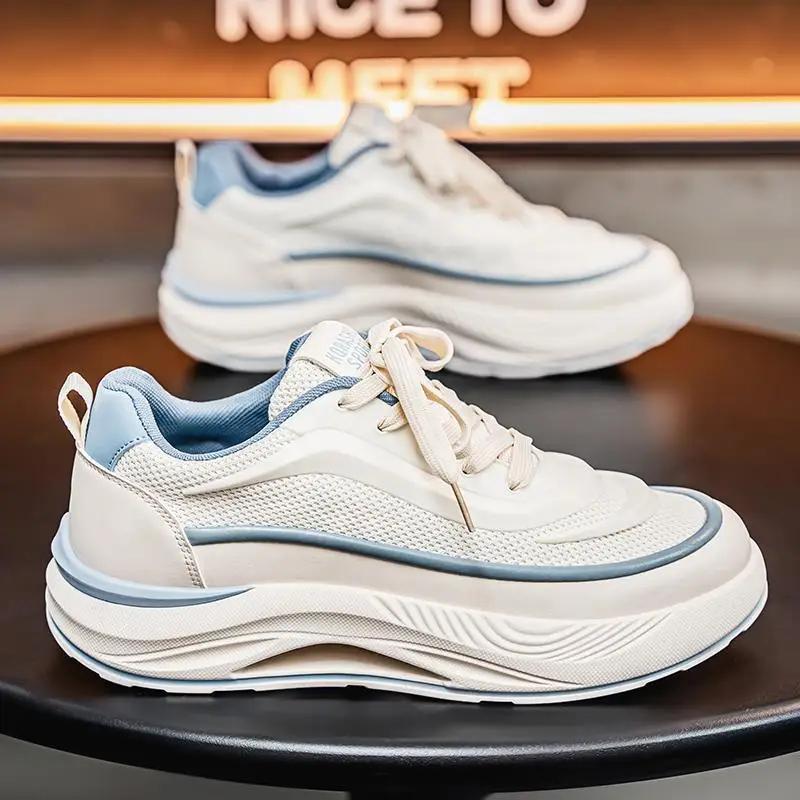 

Новая трендовая мужская обувь Весенняя спортивная обувь Дышащая сетчатая верхняя обувь Универсальная прочная обувь для четырех сезонов Кампус 44 синий