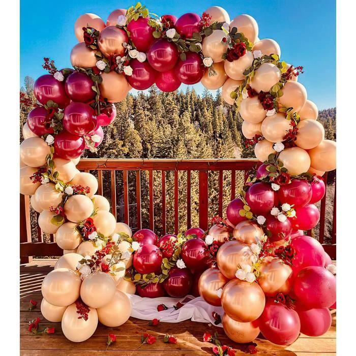 Kit de décoration - AYUQI - 102 PCS - Ballons confettis or rouge - Décoration mariage - Fête soirée