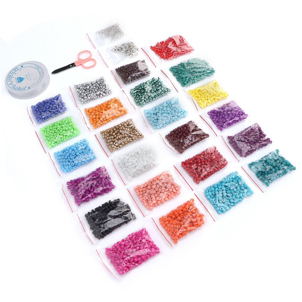 24 Colors 4mm Jewelry Making Beads Lobster Clasp Crystal Thread Kit DIY Jewelry Making Tools