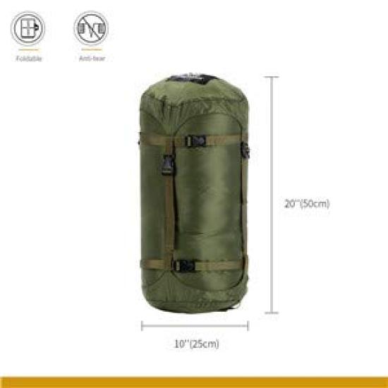 OneTigris 25L Sleeping Bag Stuff Sack Storage Bag Compression Bag Camping Outdoor (Green-25L)