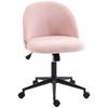 Teddy Fleece Office Chair with Wheels - Light Pink