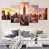5 Pieces Wall Art Canvas Prints Cityscapes Midtown Sunset Poster Painting Modular Picture Home Decor Living Room Artwork