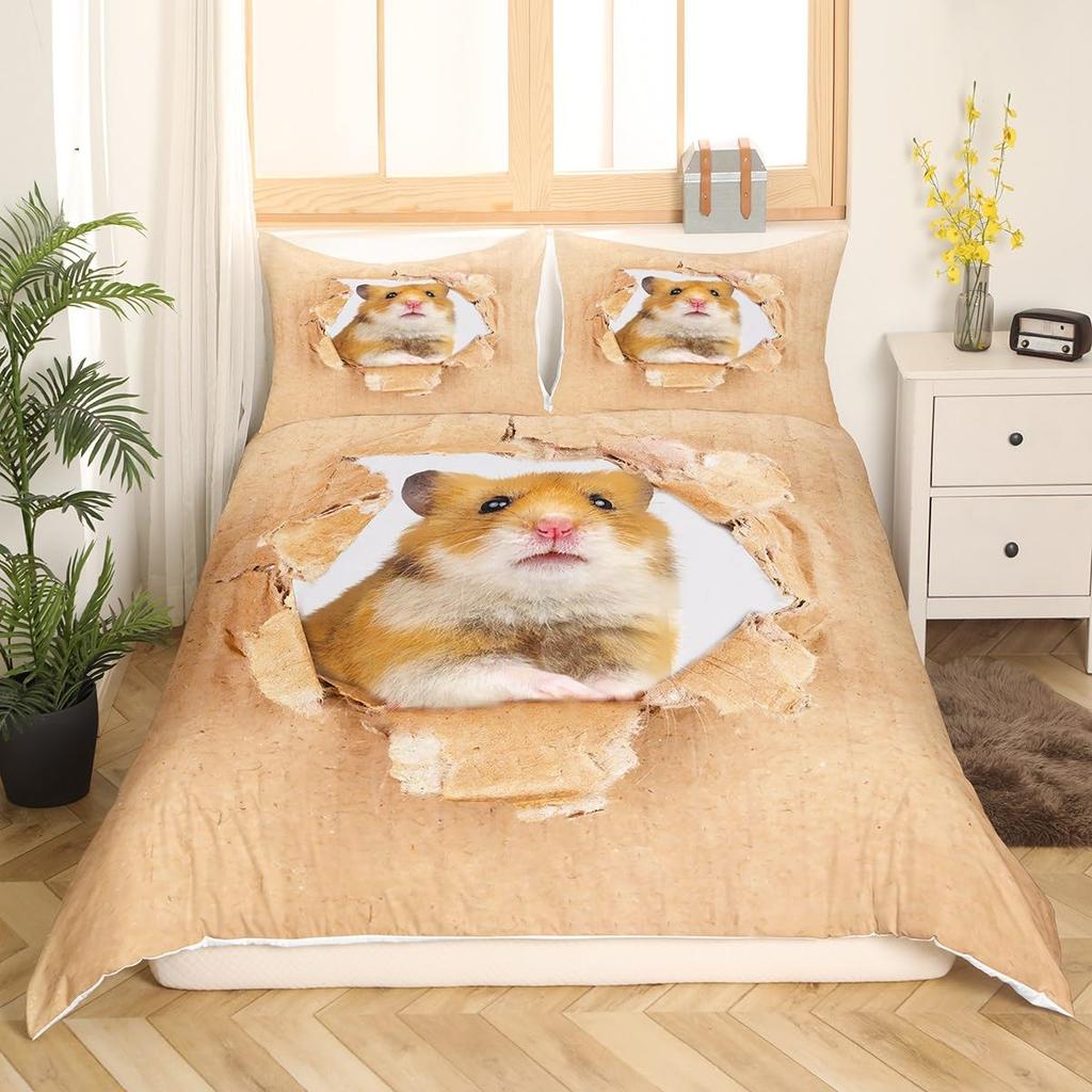 Sady povlaků na peřinu pro křečky pro děti Velikost Queen Lehký péřový povlak na peřinu Dekorace pokoje 2 povlaky na polštář 1 povlak na peřinu Bez přikrývky