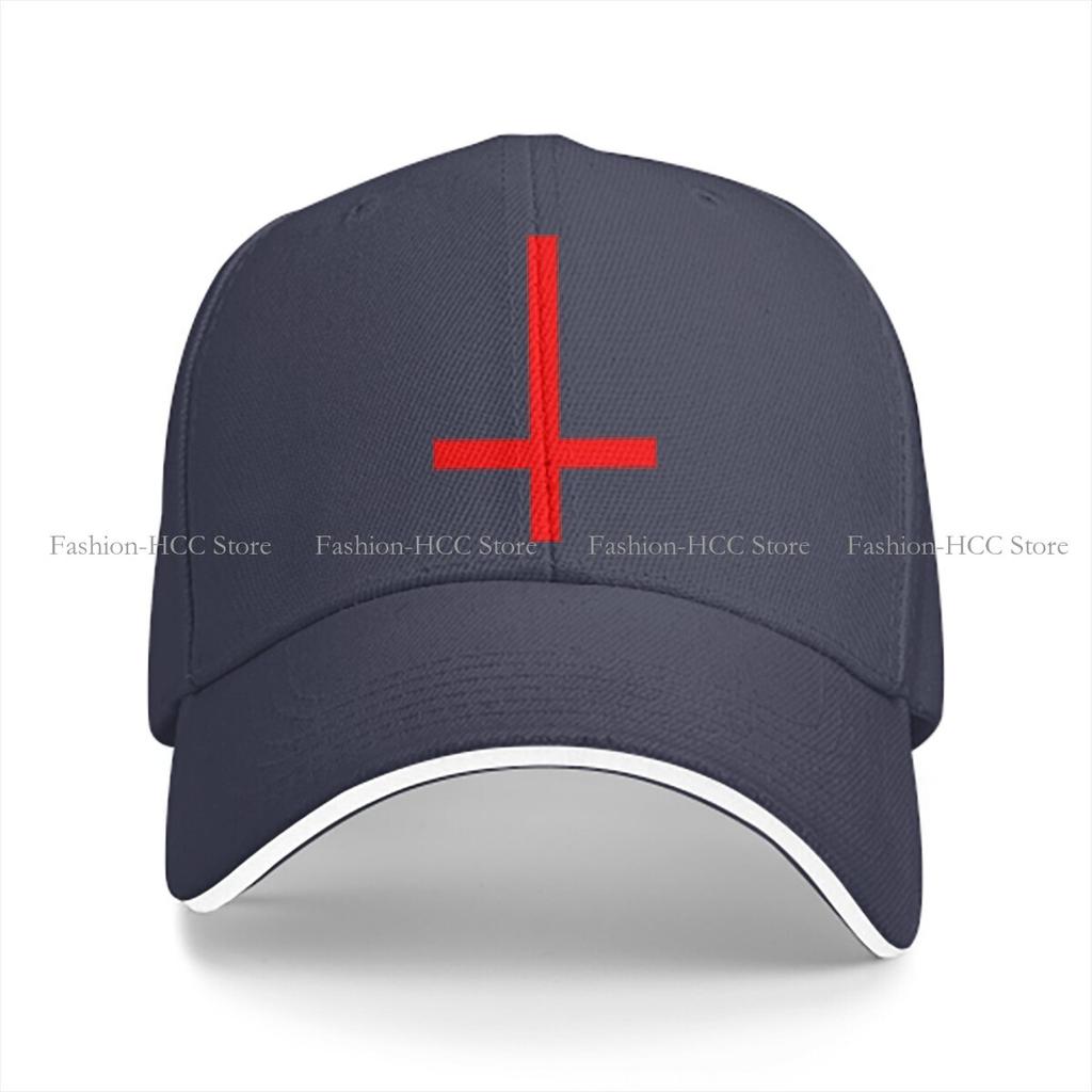 Inverted Crucifix Graphic Red Baseball Cap Men Hats Women Visor Protection Snapback Jesus God Cross Caps