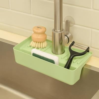 Spritzwassergeschützter Wasserhahn-Abtropf-Aufbewahrungsständer Anti-Rutsch Platzsparend Schwamm-Tuch-Aufbewahrungsständer TRP Hohl-Abtropf-Design